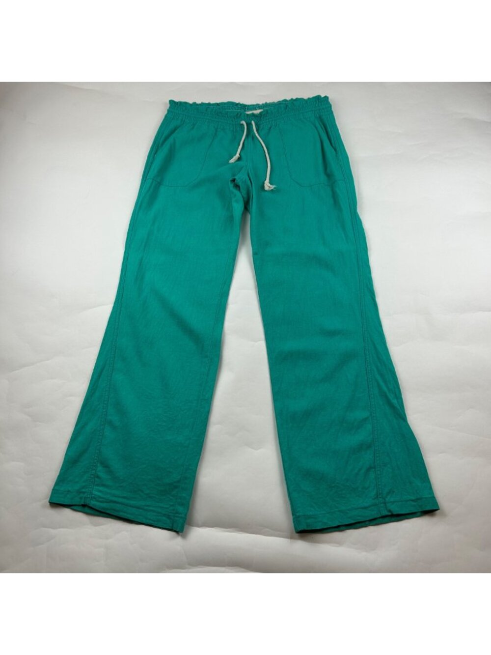 Kiss & Cry Turquoise Linen Blend Wide Leg Lounge Pant L